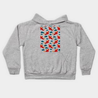 Red Unicorn Pattern Kids Hoodie